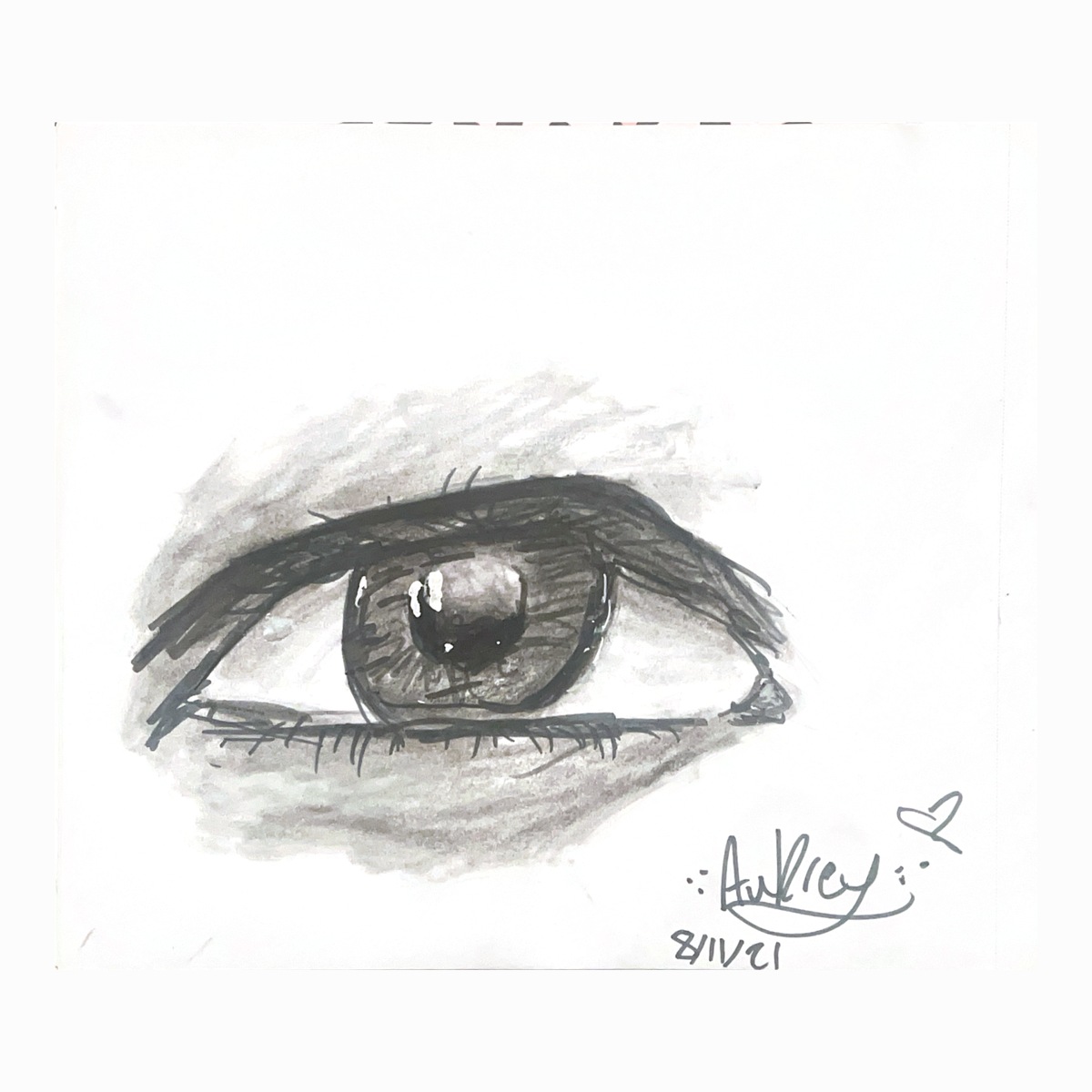 Eye drawing in graphite by Aubrey Temple